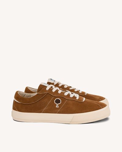 Baskets cuir suède camel - FAGUO - Modalova
