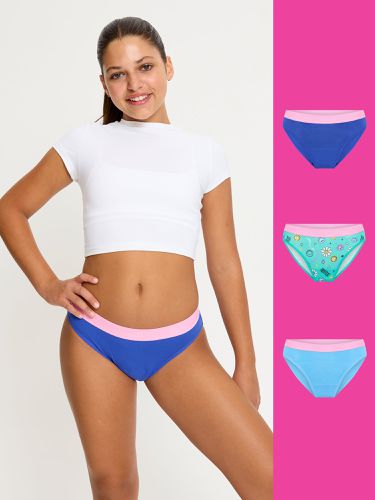 Modibodi | Modibodi Teen Hipster Bikini Holiday Gifting 3 Pack / / Y8-10 / Mixed - SmileyWorld® - Modalova