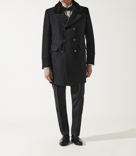 Manteau croisé col fourrure ISIO - IZAC - Modalova