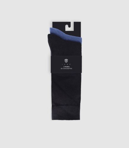 Pack de 2 chaussettes unies marine - IZAC - Modalova