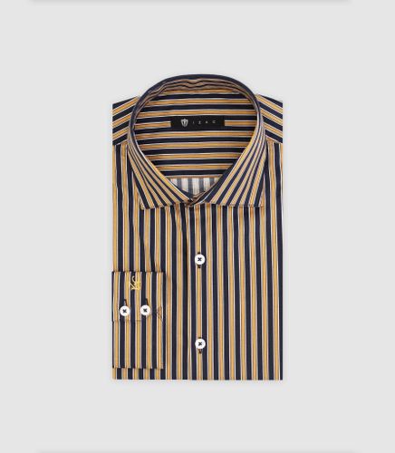 Chemise ajustée à rayures marine - IZAC - Modalova