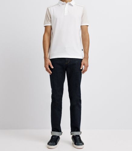 Polo en coton avec patch - IZAC - Modalova