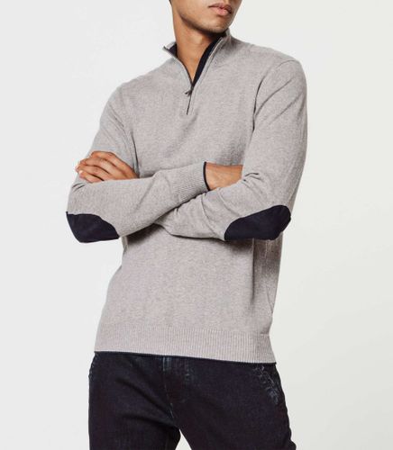 IZAC - Pull col zippé gris chiné - Izac - Modalova