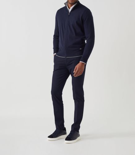 Pull gilet full zippé cachemire marine ''Sael'' - IZAC - Modalova