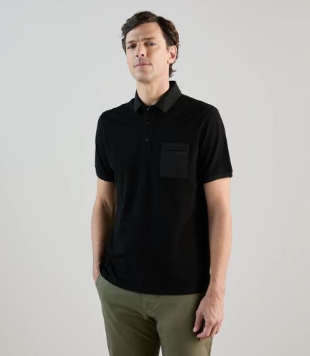 IZAC - Polo col boutonné noir - IZAC - Modalova