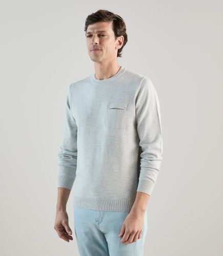 Pull avec poche bi-matière perle - IZAC - Modalova