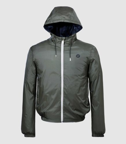 Blouson à capuche réversible kaki et noir ''Ryan'' - IZAC - Modalova