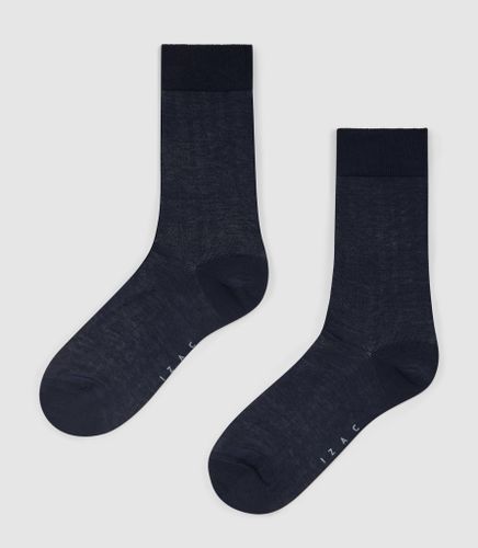 Chaussettes fil d'Ecosse marine ''Qersey'' - IZAC - Modalova