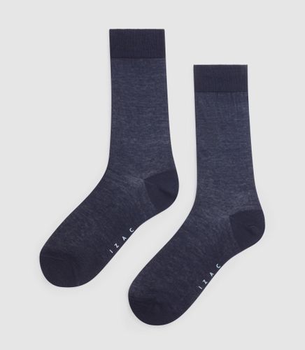 Lot de 2 chaussettes en fil d'Ecosse marine ''Persey'' - IZAC - Modalova