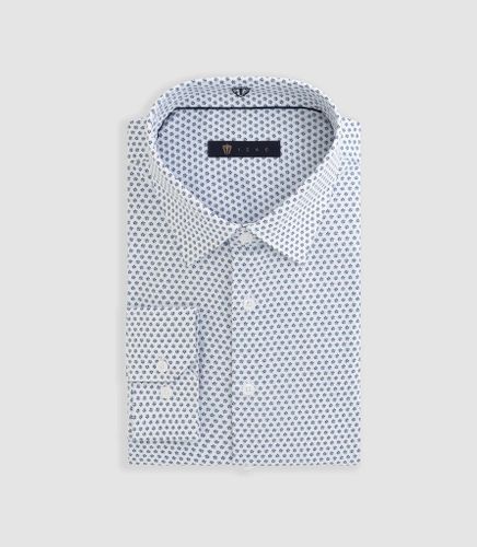 Chemise à imprimé micro motif blanche ''Diego'' - IZAC - Modalova