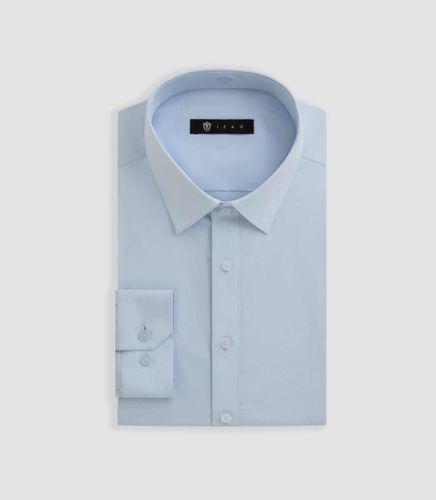 Chemise en popeline stretch ciel MALTE - IZAC - Modalova