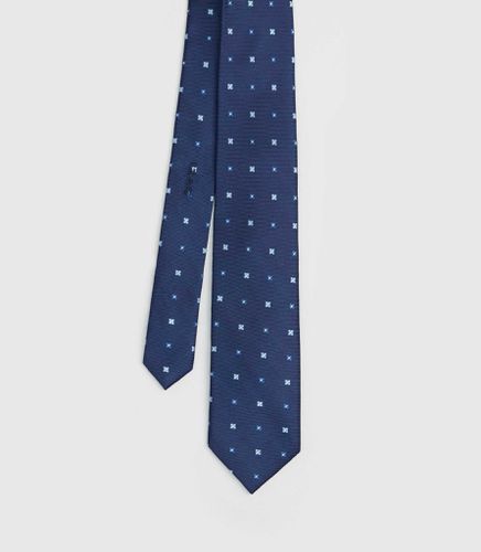 Cravate soie bleu à micro-motif basile" TU - " - IZAC - Modalova