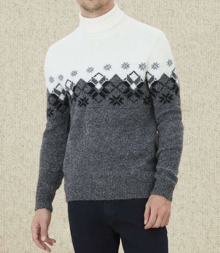 Pull col roulé anthracite ''Lyan'' - IZAC - Modalova