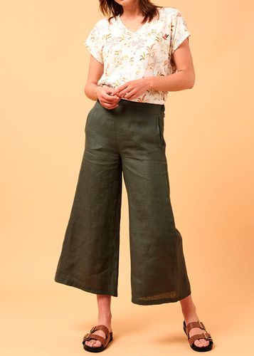Pantalon en lin uni large - La Fée Maraboutée - Modalova