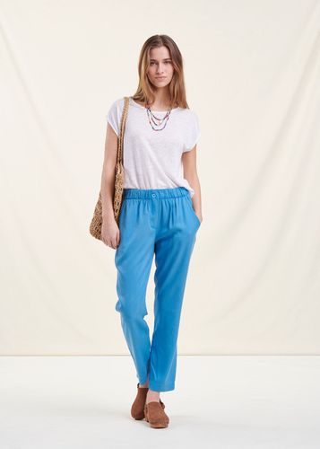 Pantalon fluide bleu en lyocell - La Fée Maraboutée - Modalova