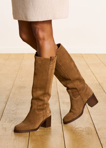 Bottes marron à talons en cuir - La Fée Maraboutée - Modalova