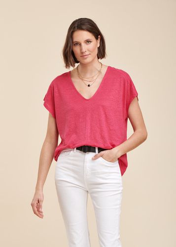 Tee-shirt en lin oversized à manches courtes - La Fée Maraboutée - Modalova
