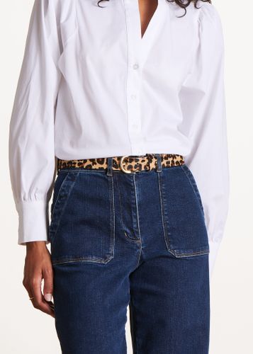 Ceinture imprimé léopard en cuir - La Fée Maraboutée - Modalova