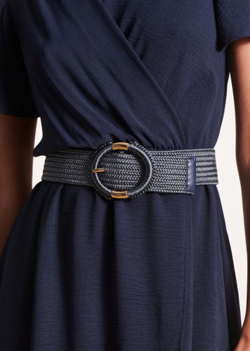 Ceinture bleu gris élastiquée boucle ovale - La Fée Maraboutée - Modalova