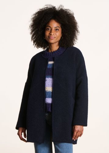 Manteau mi-saison bleu en laine - La Fée Maraboutée - Modalova