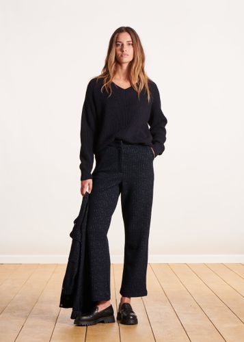 Pantalon bleu foncé en coton biologique - La Fée Maraboutée - Modalova