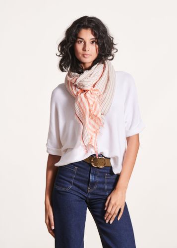Foulard à rayures marron - La Fée Maraboutée - Modalova
