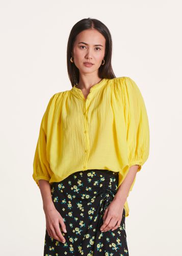 Chemise jaune en voile de coton fluide - La Fée Maraboutée - Modalova