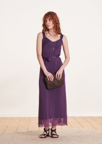 Robe longue à bretelles en viscose/soie - La Fée Maraboutée - Modalova