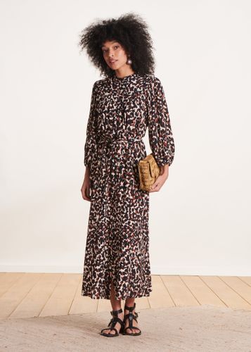Robe chemise imprimé animalier manches 3/4 - La Fée Maraboutée - Modalova