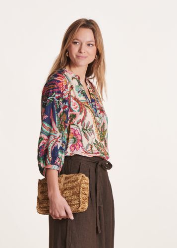Top ample à imprimé floral et bleu - La Fée Maraboutée - Modalova