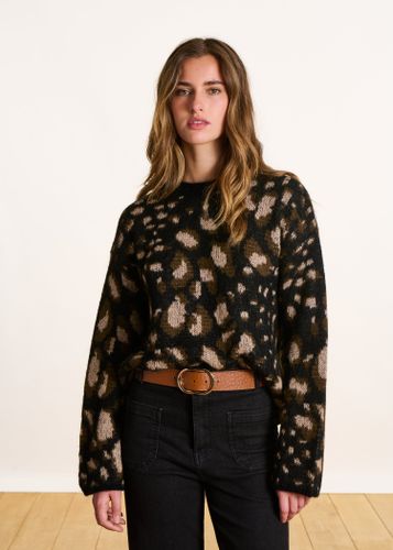 Ceinture en cuir camel effet python - La Fée Maraboutée - Modalova