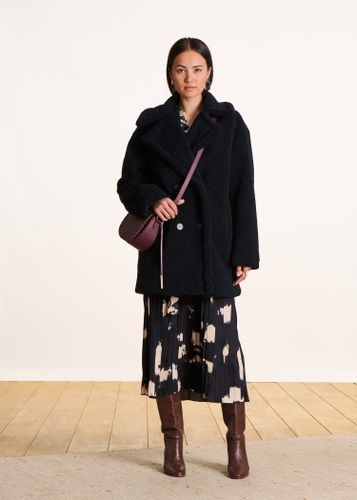 Manteau caban 3/4 bleu à bouclette - La Fée Maraboutée - Modalova