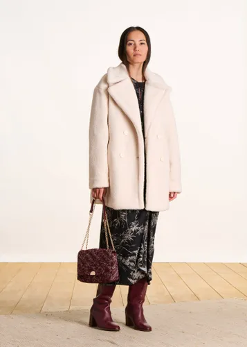 Manteau caban 3/4 blanc à bouclette - La Fée Maraboutée - Modalova