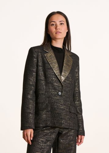 Veste de tailleur noire en jacquard - La Fée Maraboutée - Modalova