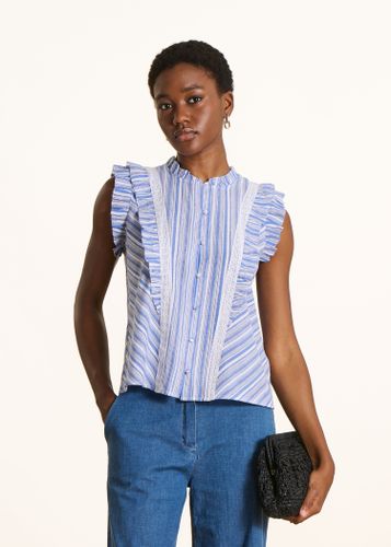 Chemise rayée à volant sans manches - La Fée Maraboutée - Modalova