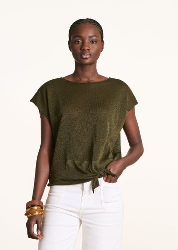 Pull en maille fine irisée manches courtes - La Fée Maraboutée - Modalova