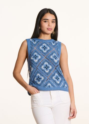Pull sans manches en maille crochet - La Fée Maraboutée - Modalova