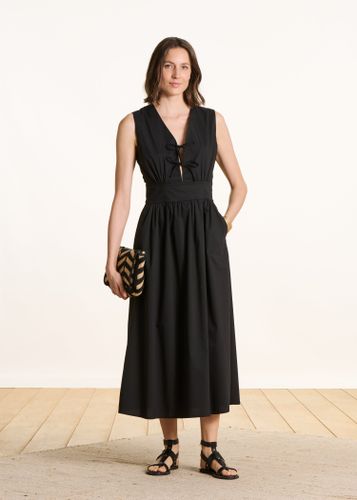 Robe longue sans manches en popeline de coton - La Fée Maraboutée - Modalova