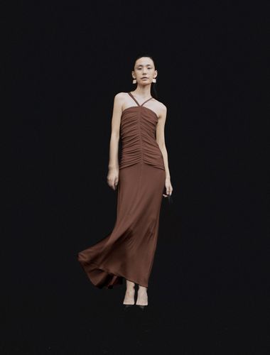 Ocarina Dress In Chestnut - Ninety Percent - Modalova