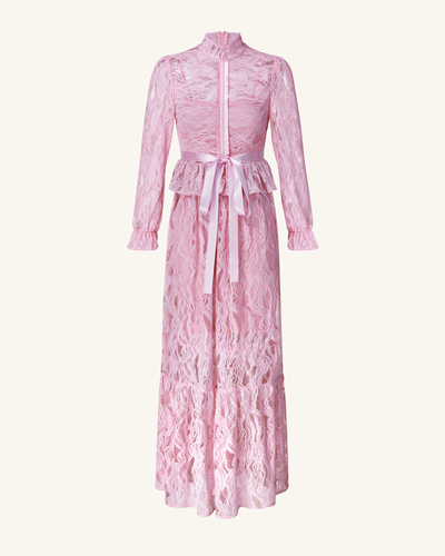 Robe Longue en Dentelle Romantique - Rose - JW PEI - Modalova