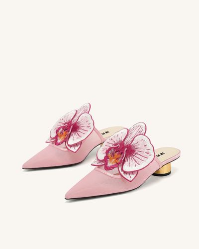 Helena Mules ajourées à décorations brodées - Rose - JW PEI - Modalova