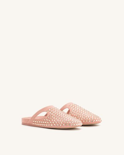 Mules plates Athena avec cristaux artificiels - Rose Beige - JW PEI - Modalova