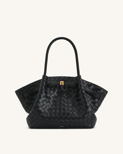 Sac cabas moyen Hana à texture tressée – Noir - JW PEI - Modalova