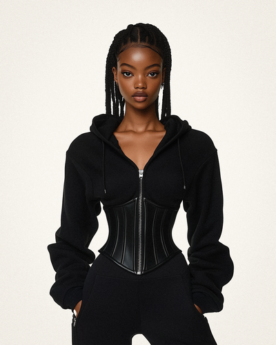 Hoodie Corset Structuré Valentina - Noir - JW PEI - Modalova