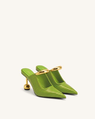 Sofia Mules à talon sphérique avec détail en métal - Vert - JW PEI - Modalova
