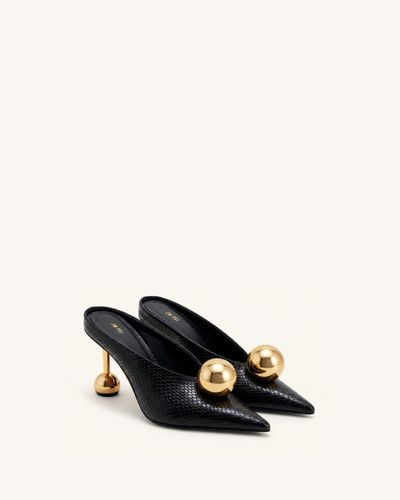 Mules à talon façon serpent Sofia - Noir - JW PEI - Modalova