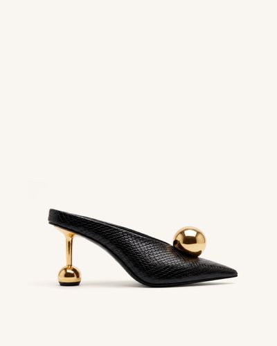 Mules à talon façon serpent Sofia - Noir - JW PEI - Modalova