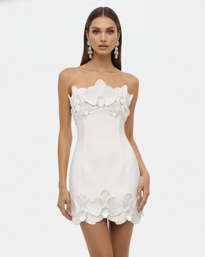 Orchid Mini Robe Bandeau avec Garniture - Blanc - JW PEI - Modalova