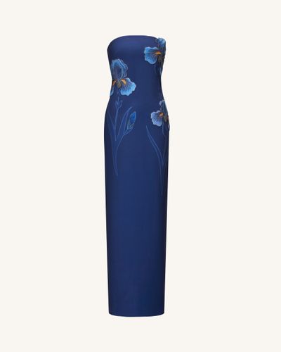 Iris Robe longue bustier brodée - Bleu marine - JW PEI - Modalova