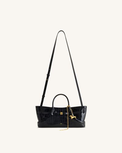 Maeve Sac cabas avec breloque teckel en métal – Effet croco noir - JW PEI - Modalova